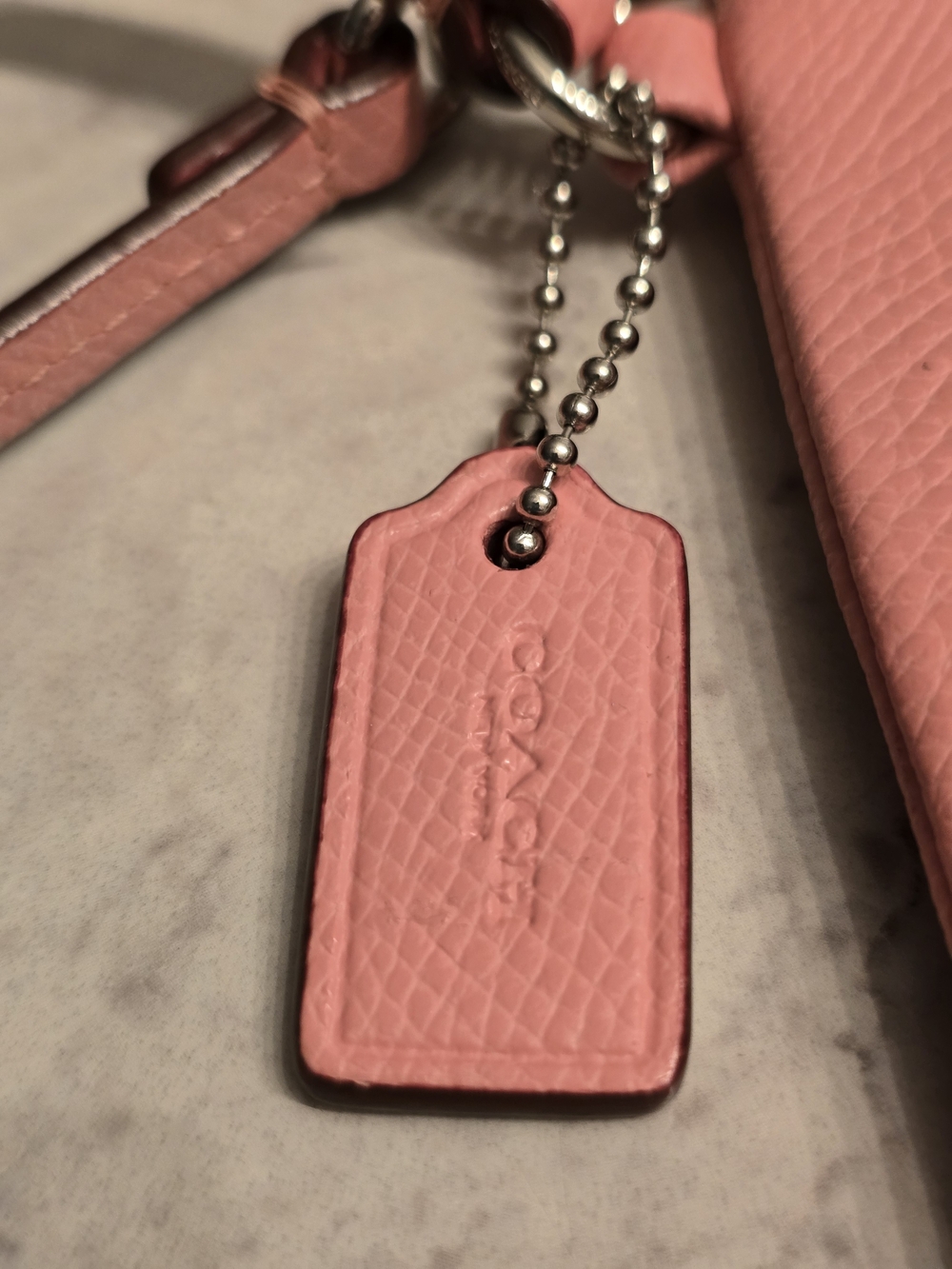 Coach Pink Pebbled Leather Wristlet - Picture 6 of 12